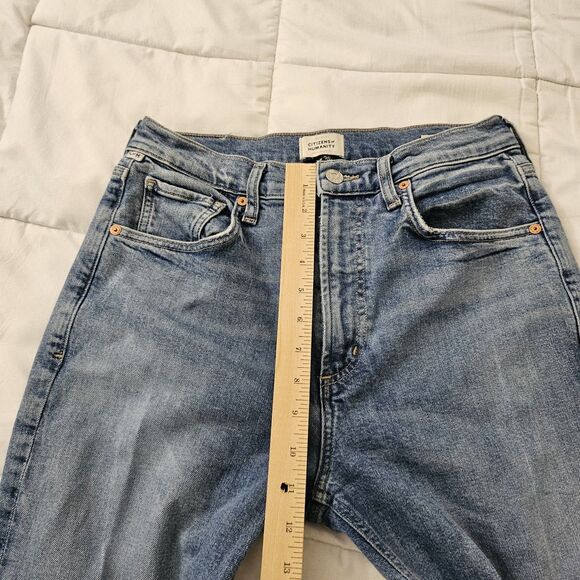 Citizens Of Humanity Jeans Womens 28 Blue Daphne Crop Denim High Rise Raw Hem - Picture 9 of 10